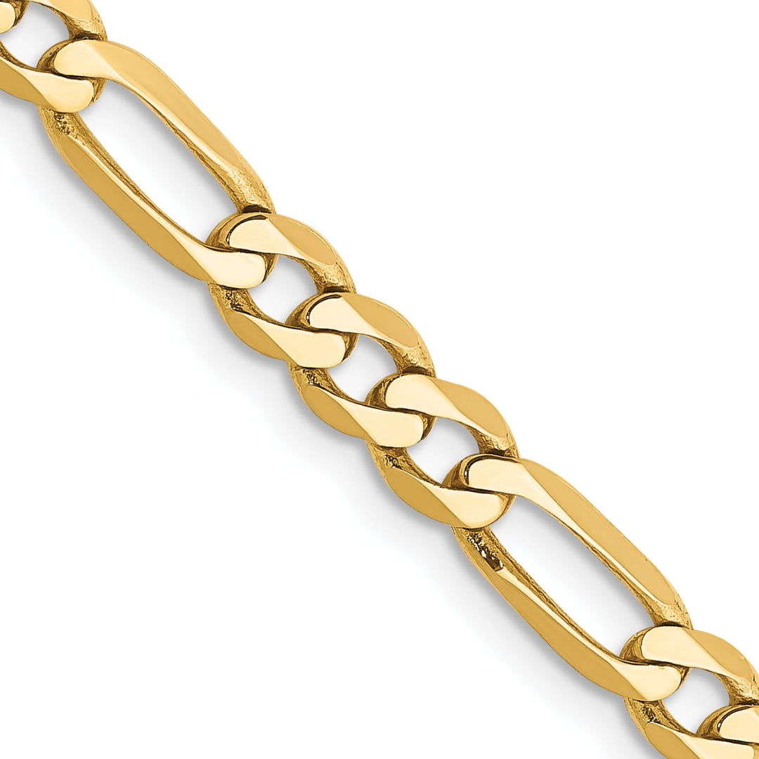 10K Yellow Gold 4.75mm Flat Figaro Chain