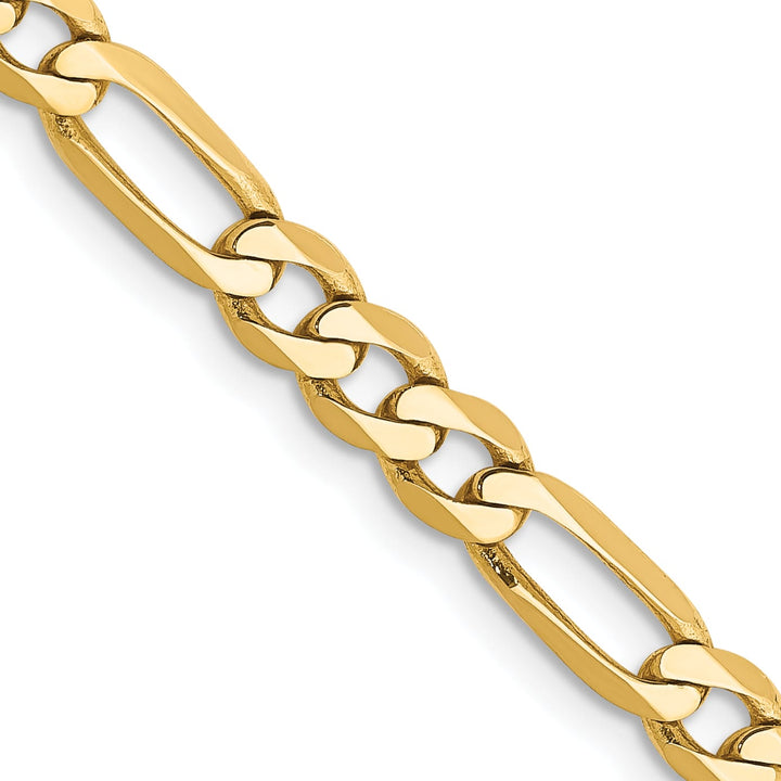 10K Yellow Gold 4.75mm Flat Figaro Chain