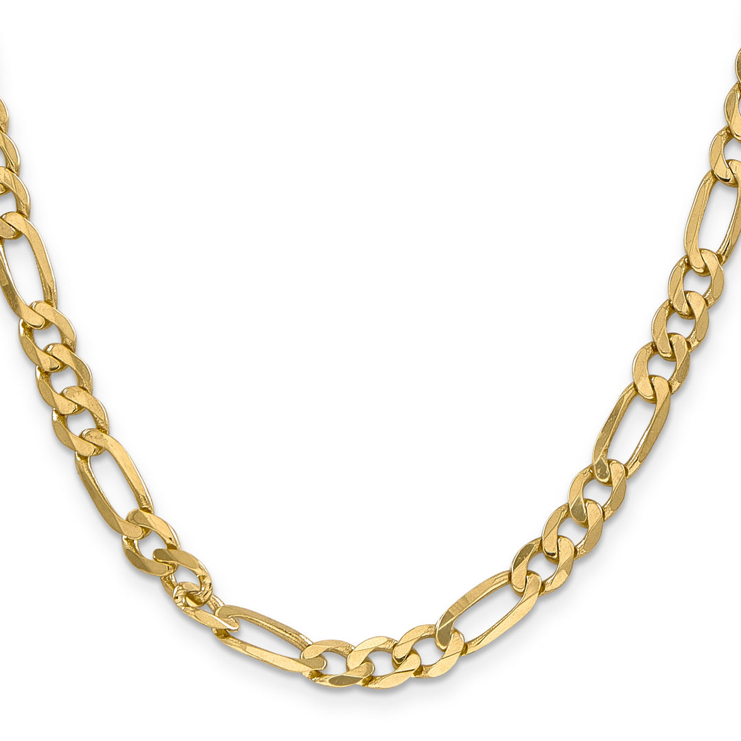 10K Yellow Gold 6.25mm Flat Figaro Chain