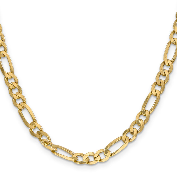 10K Yellow Gold 6.25mm Flat Figaro Chain
