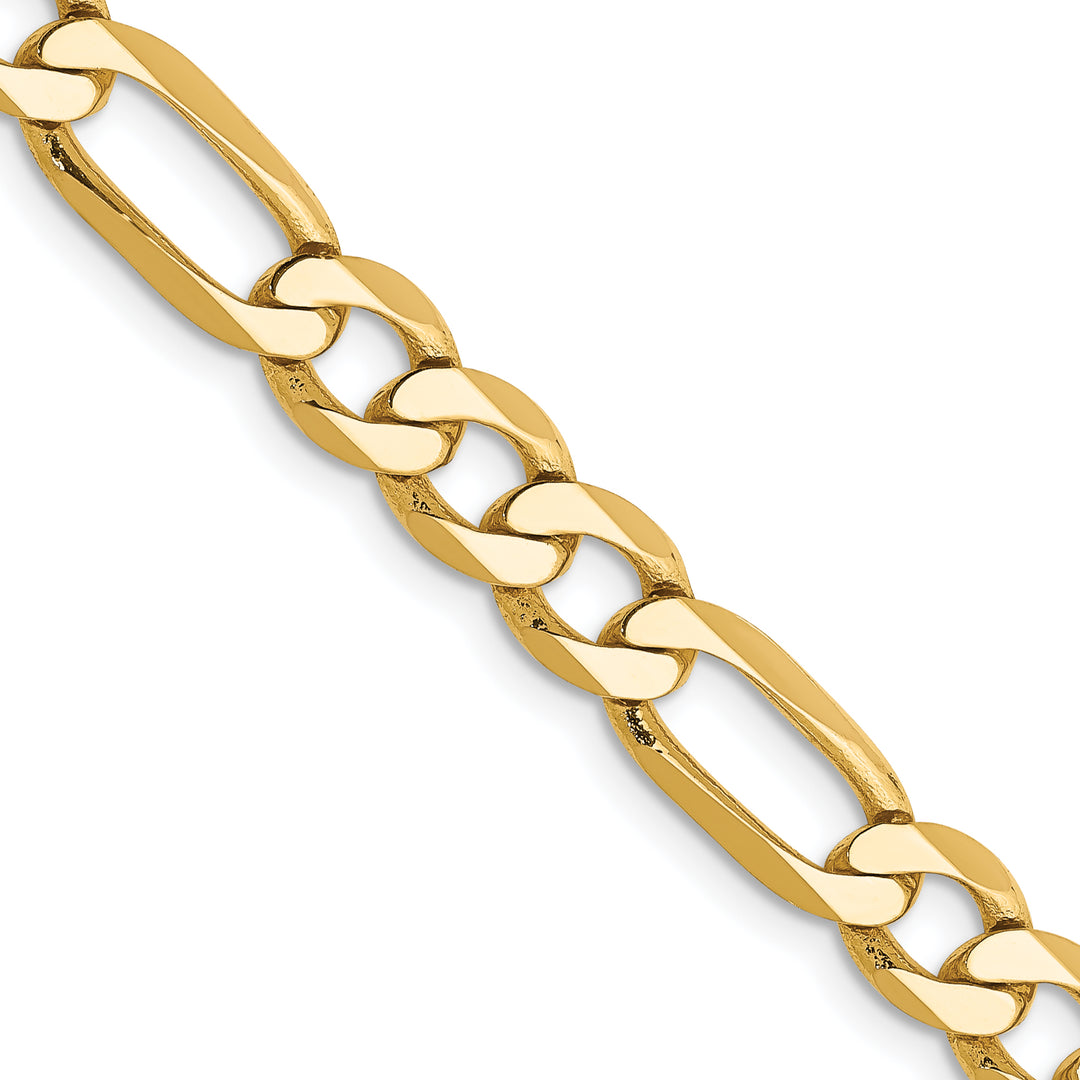 10K Yellow Gold 6.25mm Flat Figaro Chain
