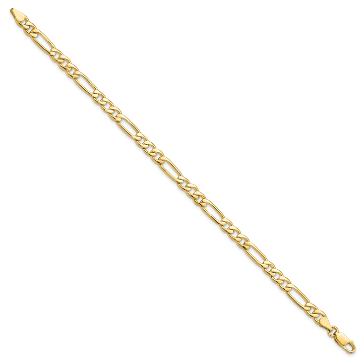 10K Yellow Gold 5.25mm Fancy Figaro Link Bracelet 8 Inch
