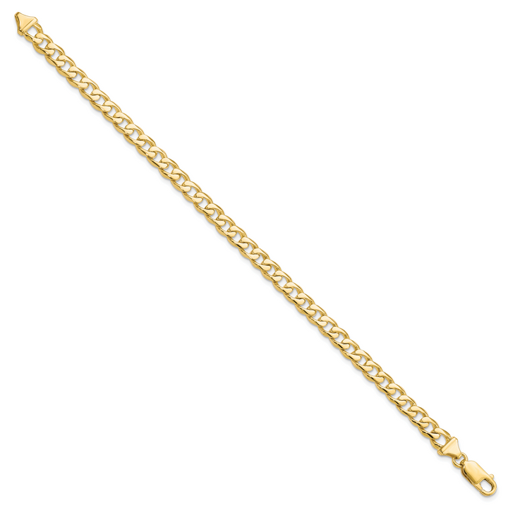 10K Yellow Gold 5.8mm Hand-polished Fancy Curb Link Bracelet 8 Inch