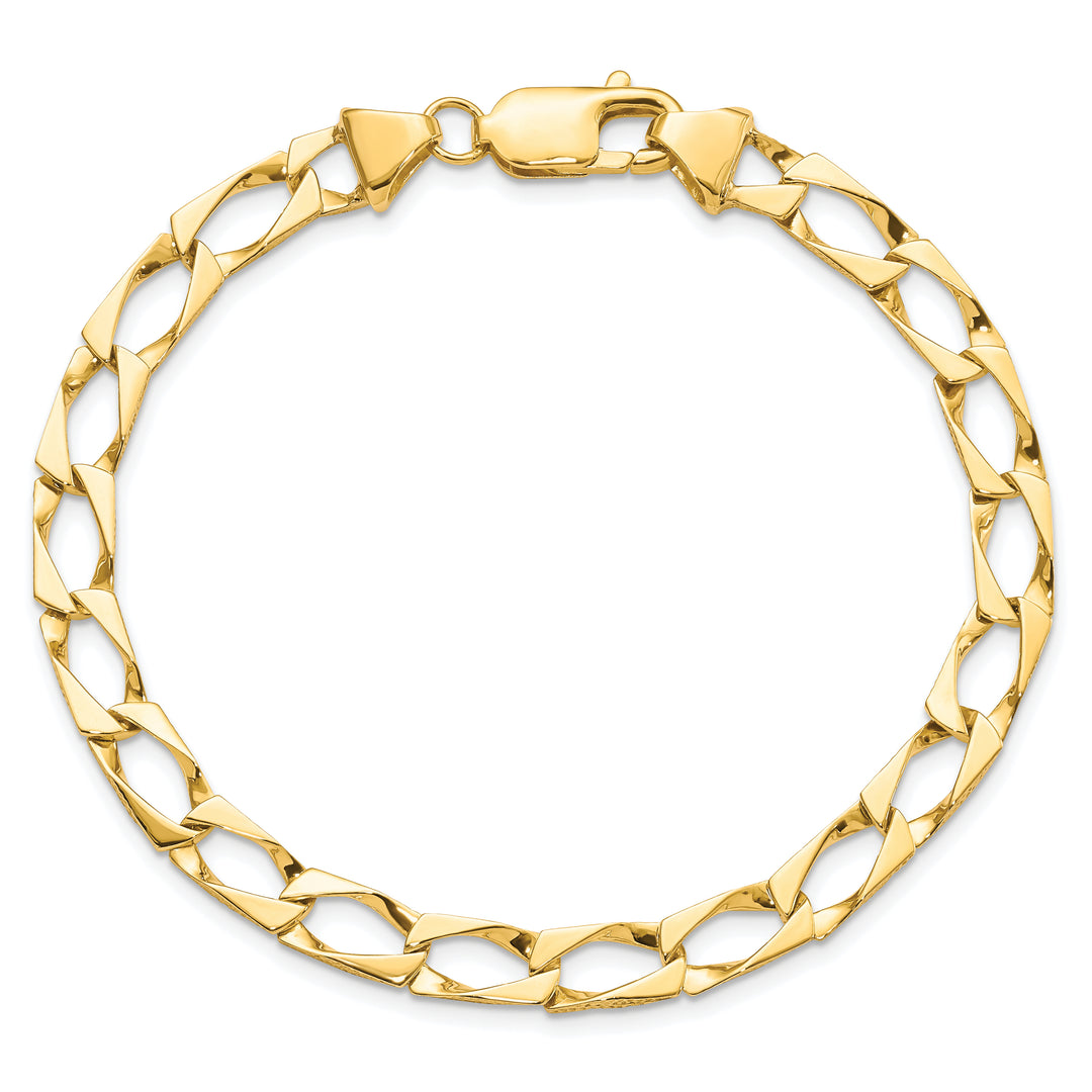 10K Yellow Gold 5.75mm Fancy Link Bracelet 8 Inch
