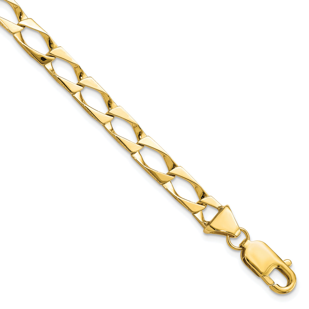 10K Yellow Gold 5.75mm Fancy Link Bracelet 8 Inch
