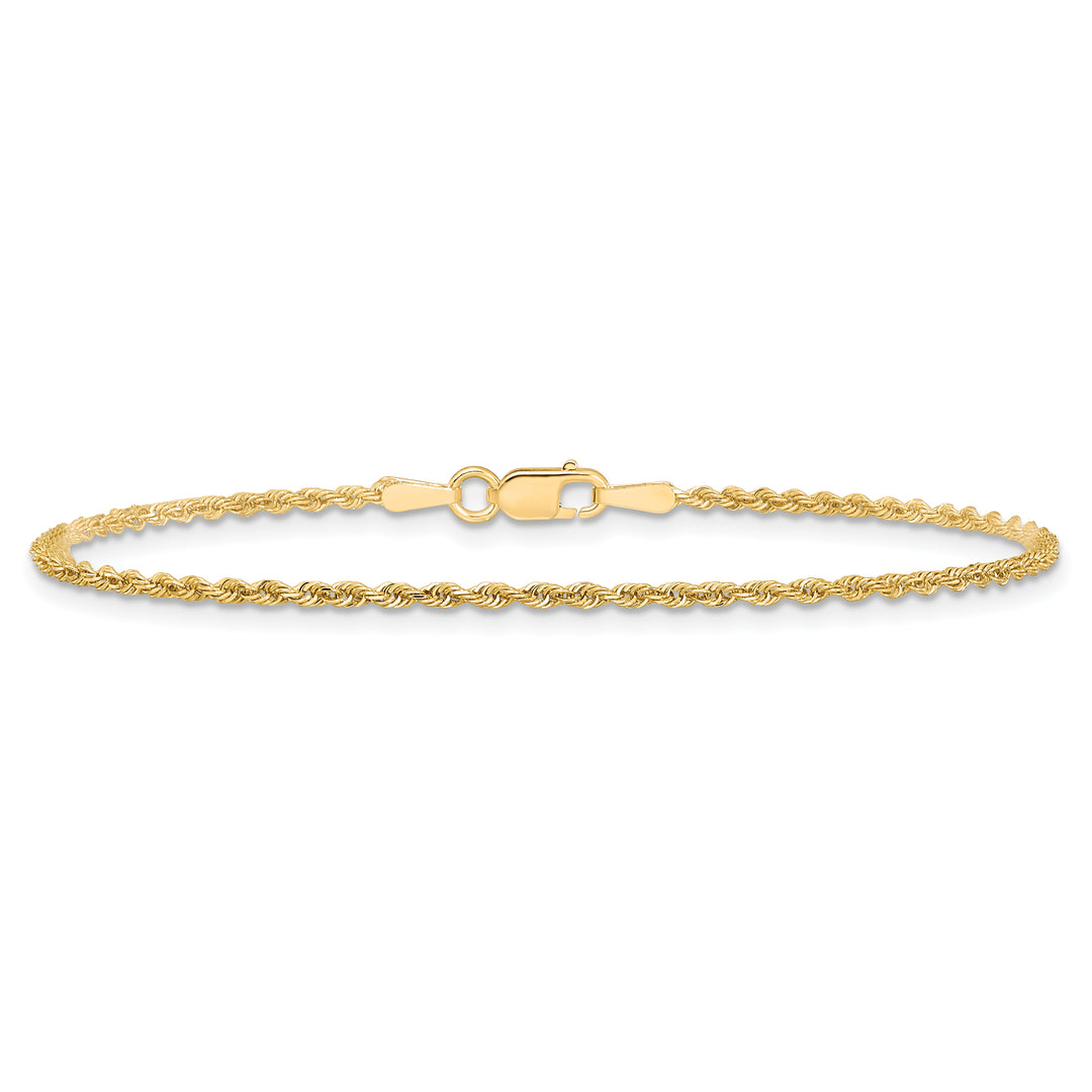 10K Yellow Gold 1.5mm D.C. Rope Chain Anklet