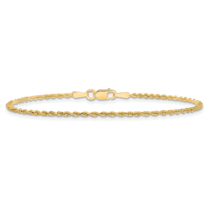 10K Yellow Gold 1.5mm D.C. Rope Chain Anklet