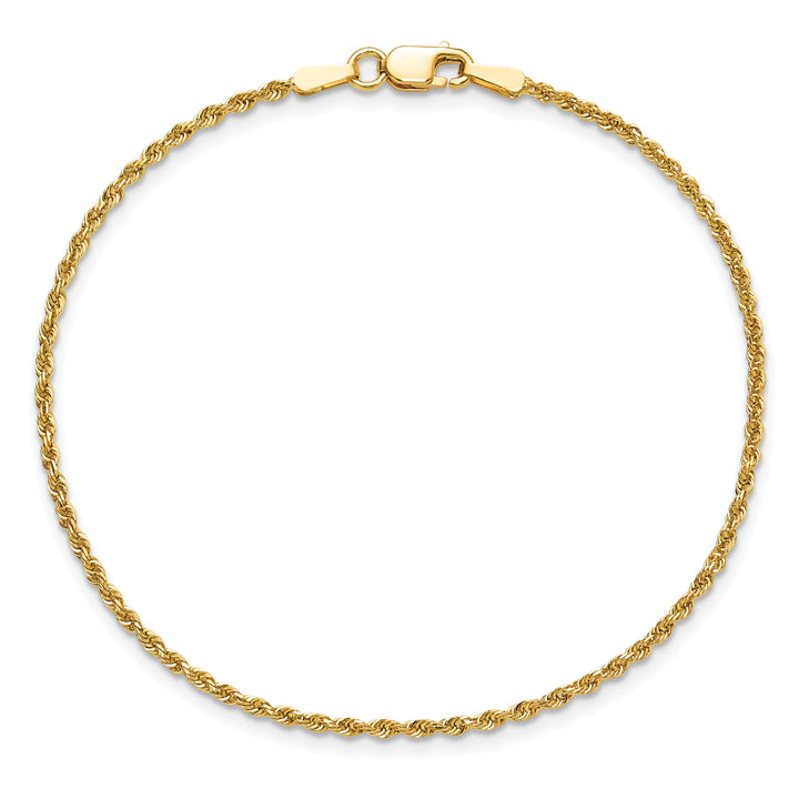 10K Yellow Gold 1.5mm D.C. Rope Chain Anklet