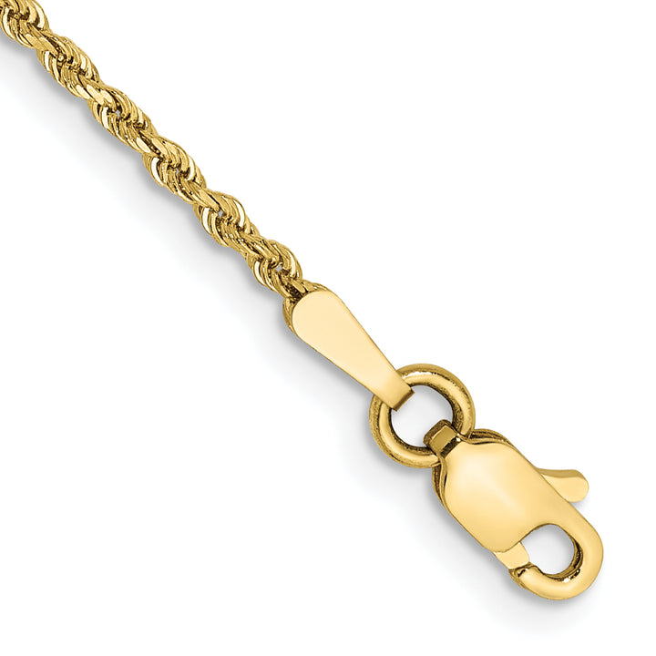 10K Yellow Gold 1.5mm D.C. Rope Chain Anklet