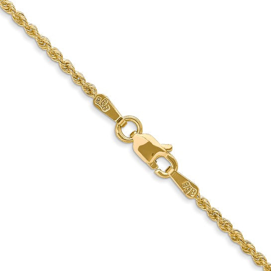 10K Yellow Gold 1.50mm Regular Rope Chain