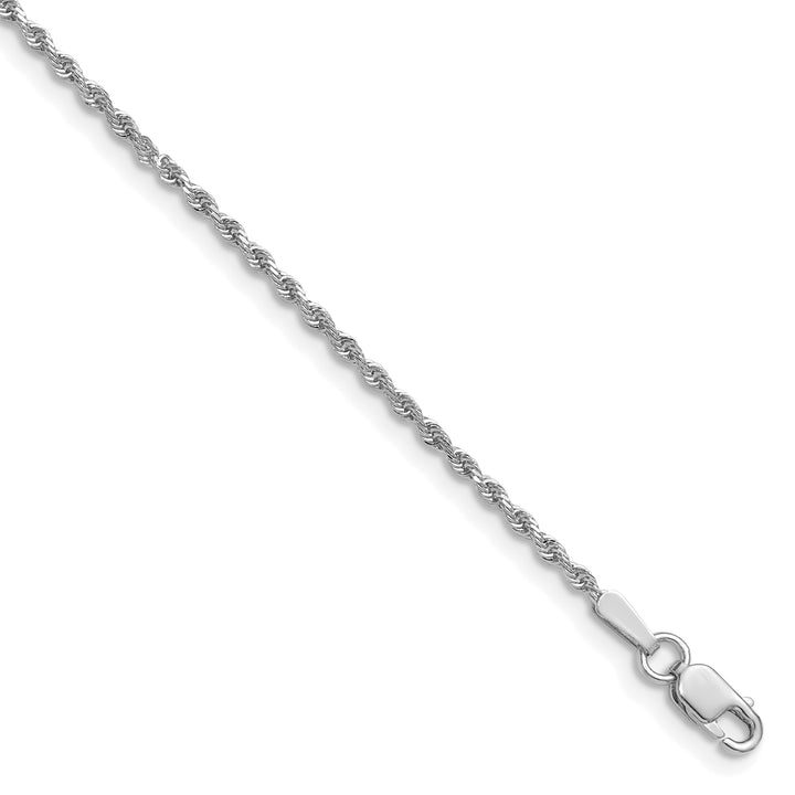 10K White Gold 1.5mm D.C. Rope Chain