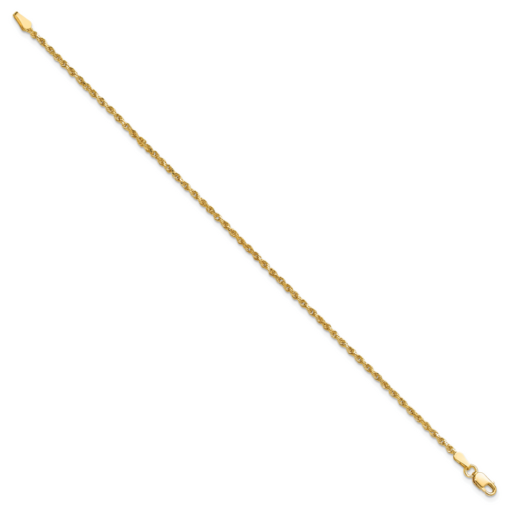 10K Yellow Gold 1.75mm D.C. Rope Chain Anklet