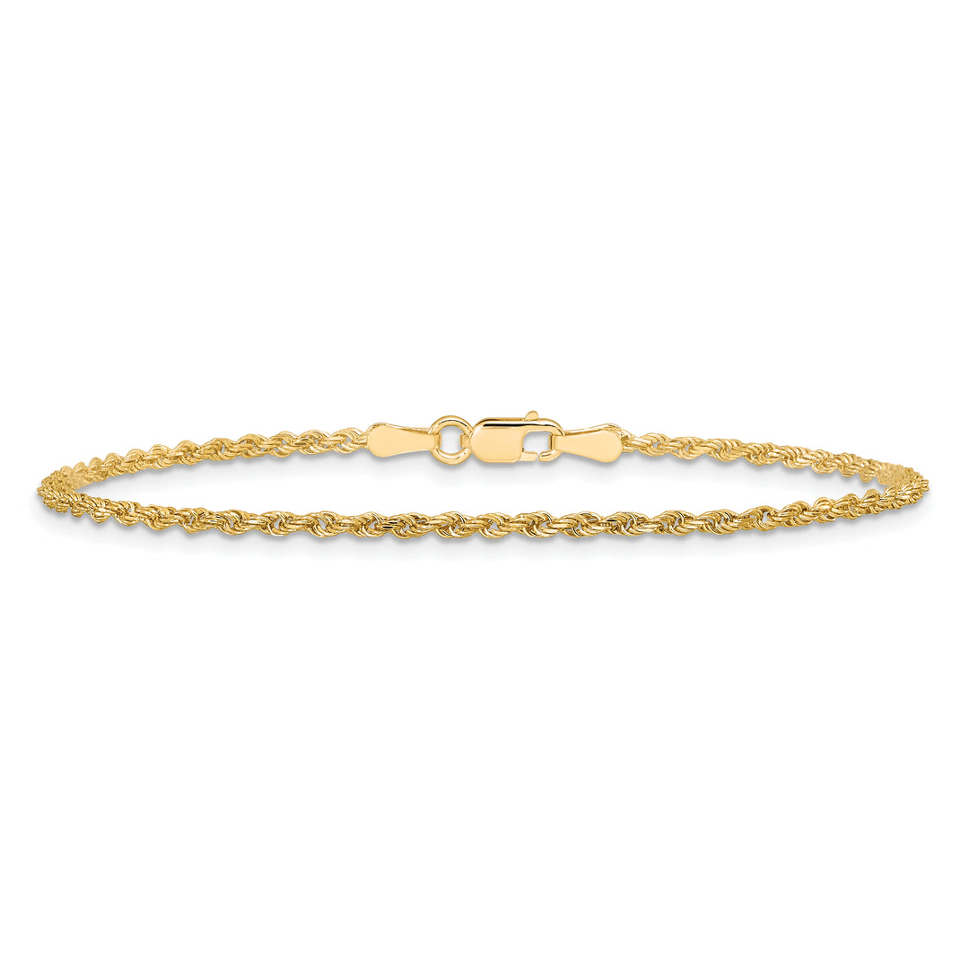 10K Yellow Gold 1.75mm D.C. Rope Chain Anklet