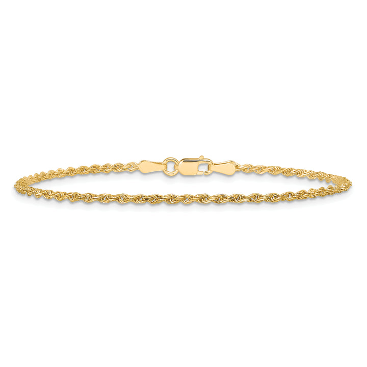 10K Yellow Gold 1.75mm D.C. Rope Chain Anklet
