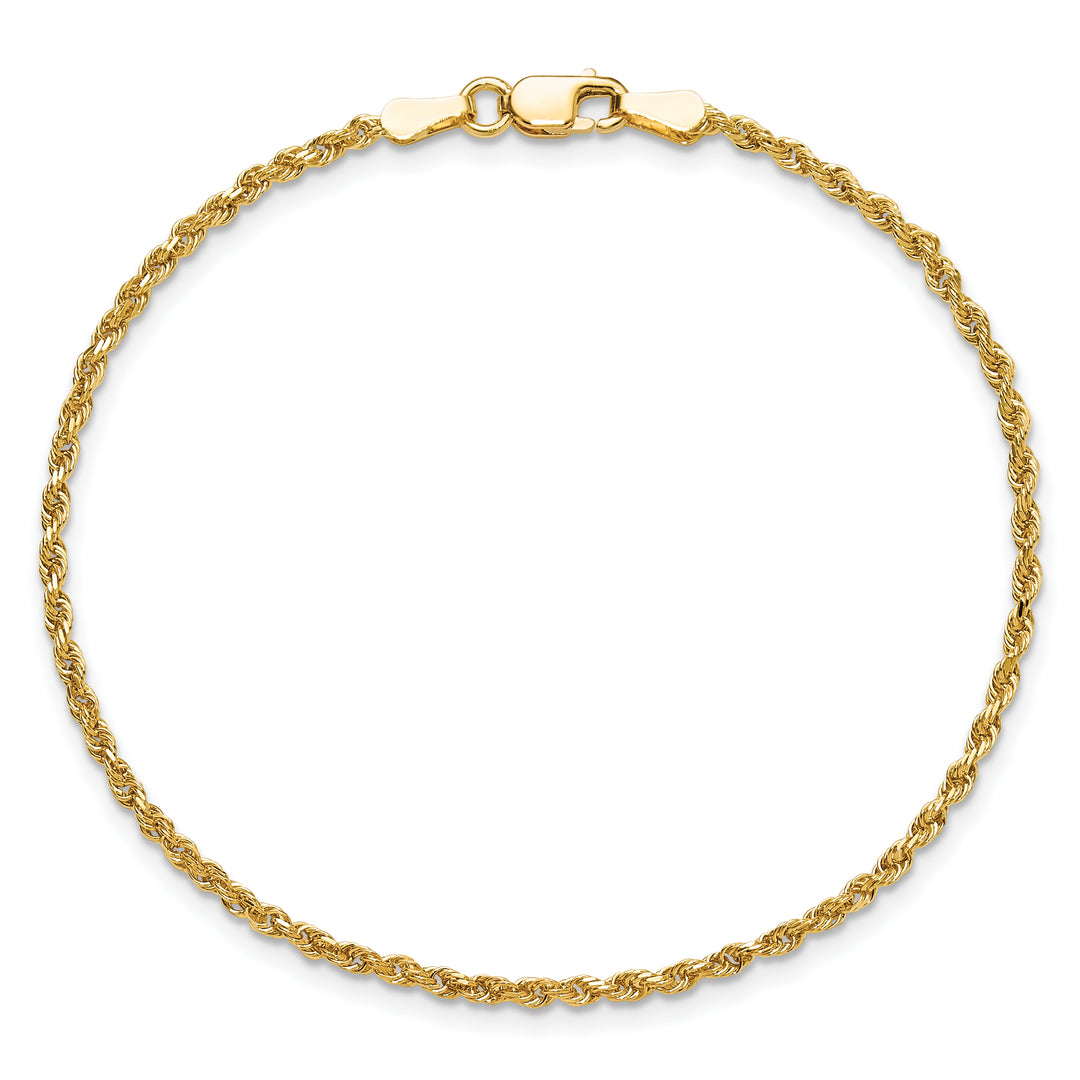 10K Yellow Gold 1.75mm D.C. Rope Chain Anklet