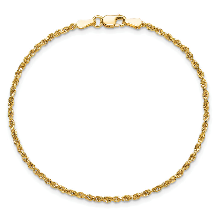 10K Yellow Gold 1.75mm D.C. Rope Chain Anklet