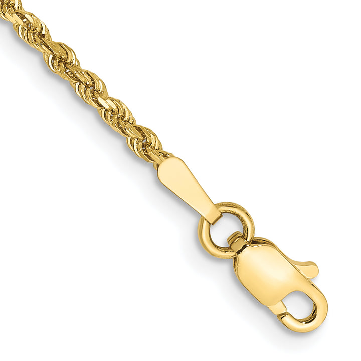 10K Yellow Gold 1.75mm D.C. Rope Chain Anklet
