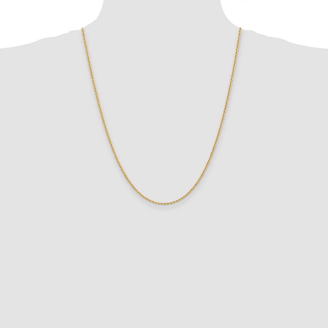 10K Yellow Gold 2mm Regular Rope Chain