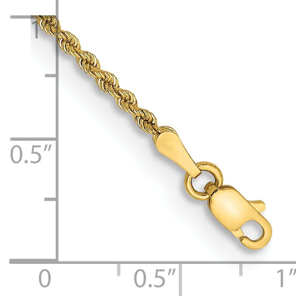 10K Yellow Gold 2mm Regular Rope Chain Bracelet