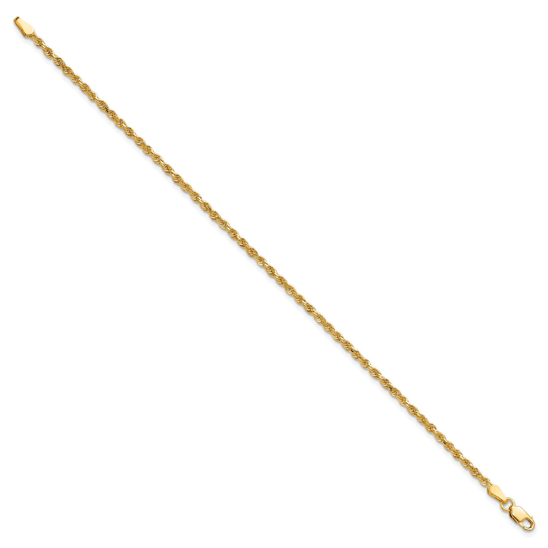 10K Yellow Gold 2mm D.C. Rope Chain Anklet