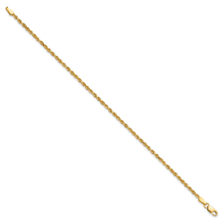 10K Yellow Gold 2mm D.C. Rope Chain Anklet