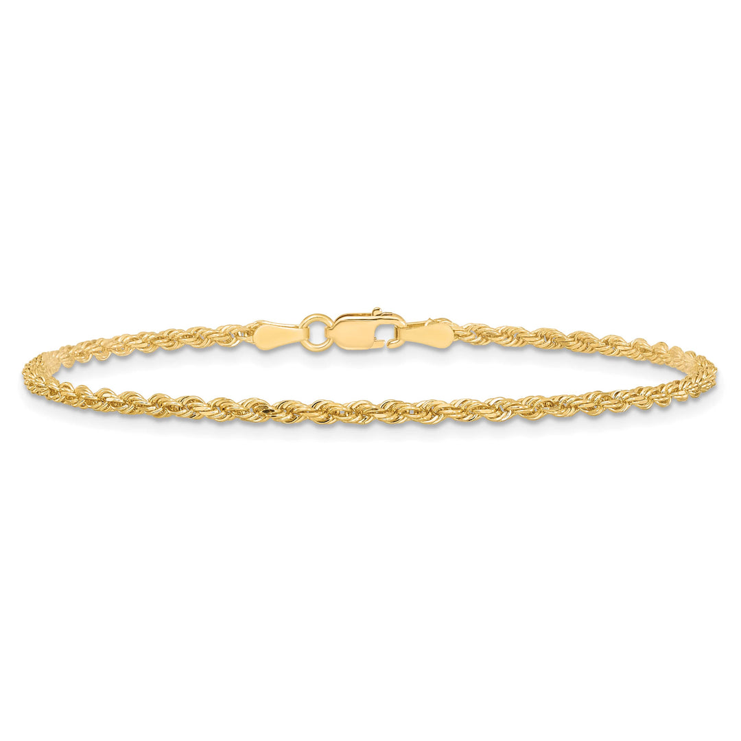 10K Yellow Gold 2mm D.C. Rope Chain Anklet