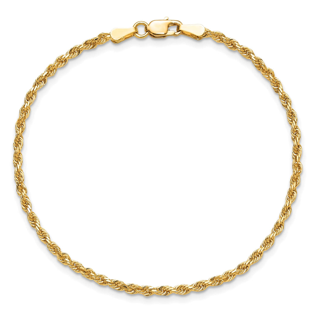 10K Yellow Gold 2mm D.C. Rope Chain Anklet