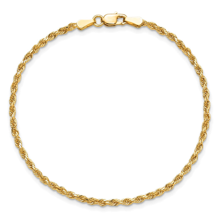 10K Yellow Gold 2mm D.C. Rope Chain Anklet