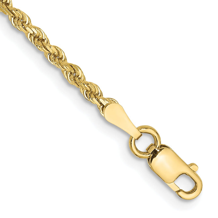 10K Yellow Gold 2mm D.C. Rope Chain Anklet