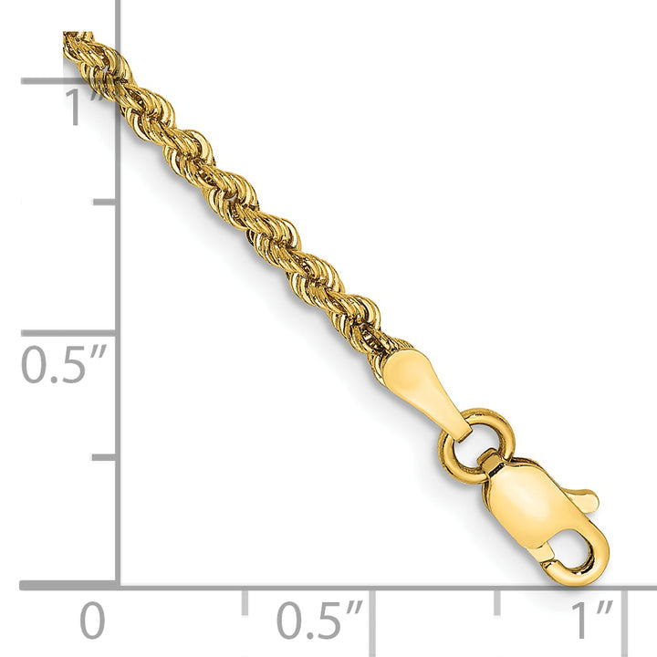 10K Yellow Gold 2.25mm Regular Rope Chain Bracelet