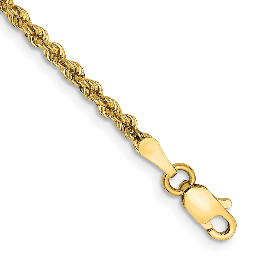10K Yellow Gold 2.25mm Regular Rope Chain Bracelet