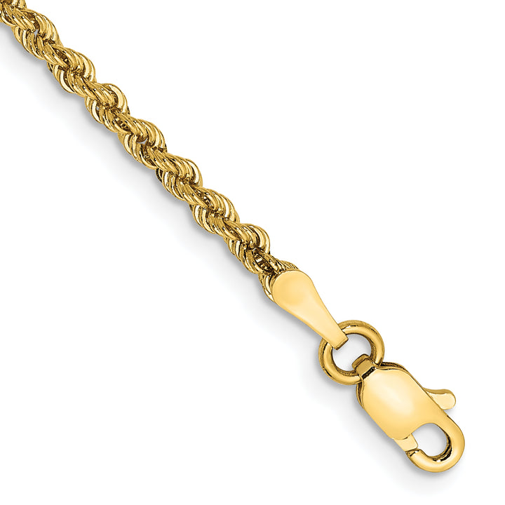 10K Yellow Gold 2.25mm Regular Rope Chain Bracelet