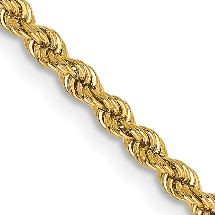 10K Yellow Gold 2.25mm Regular Rope Chain