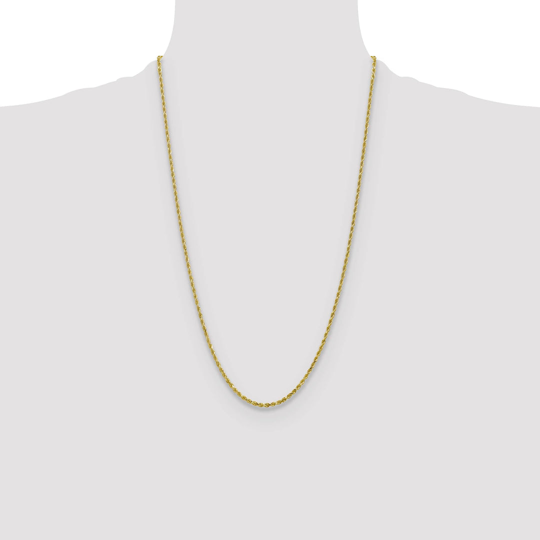 10K Yellow Gold 2.25mm D.C. Rope Chain