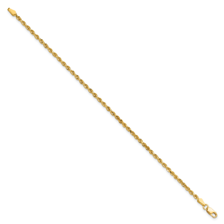 10K Yellow Gold 2.25mm D.C. Rope Chain Anklet