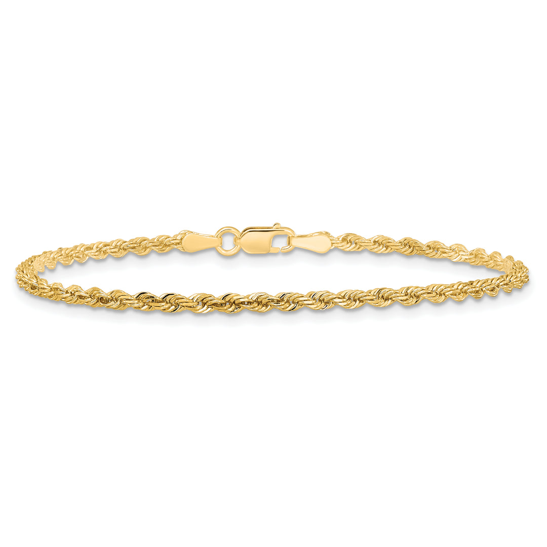 10K Yellow Gold 2.25mm D.C. Rope Chain Anklet