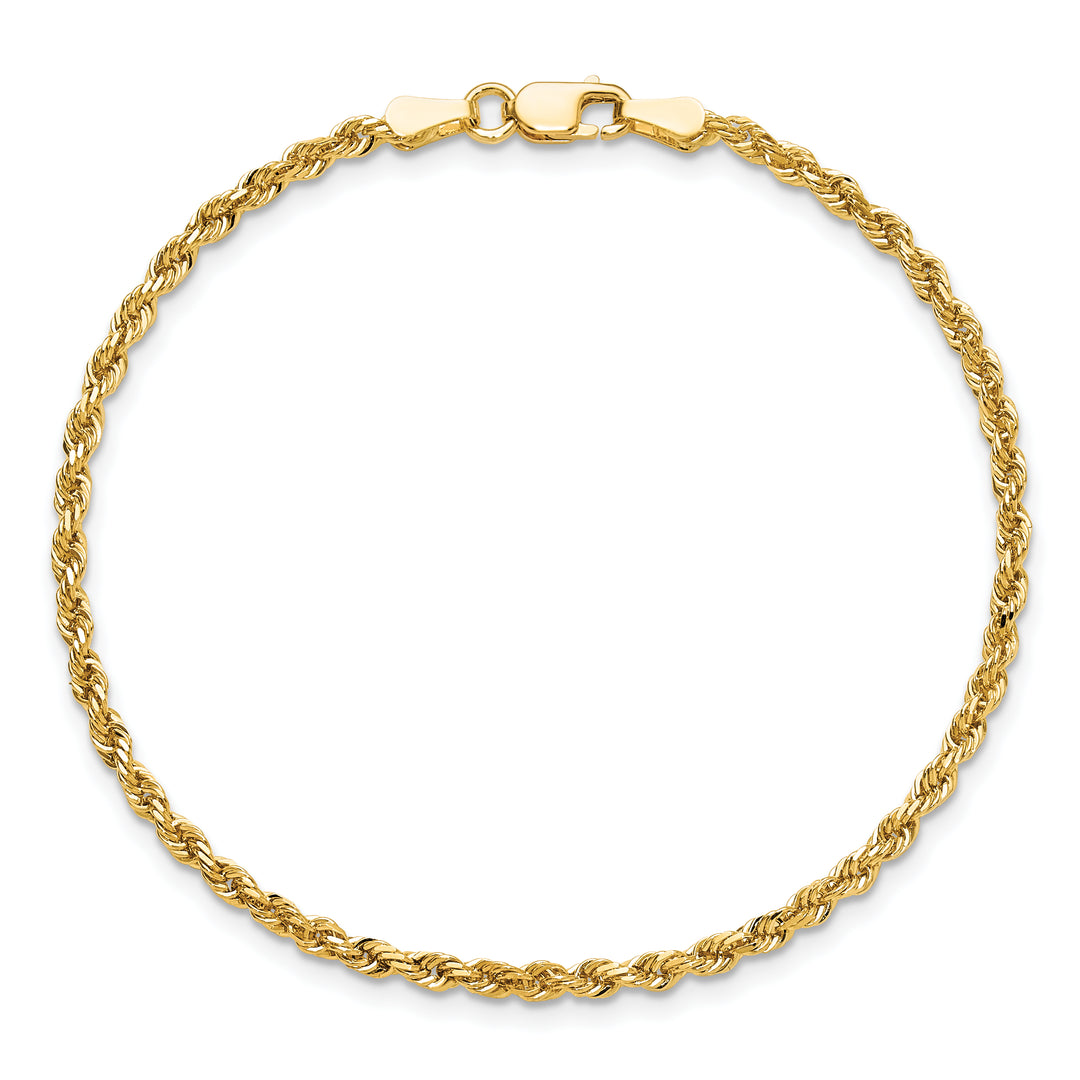 10K Yellow Gold 2.25mm D.C. Rope Chain Anklet