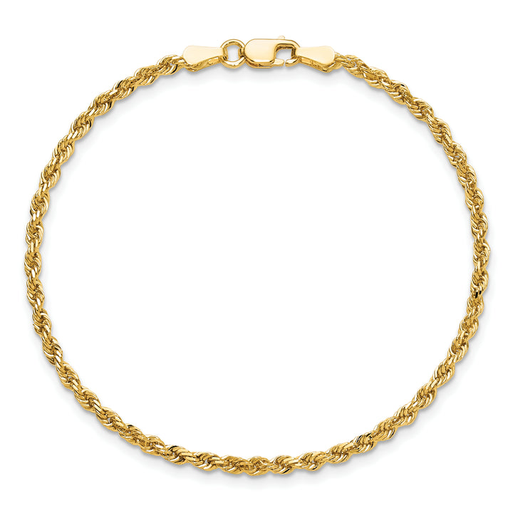 10K Yellow Gold 2.25mm D.C. Rope Chain Anklet