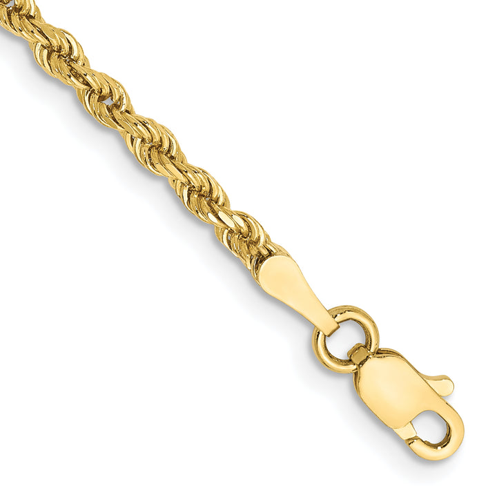 10K Yellow Gold 2.25mm D.C. Rope Chain Anklet