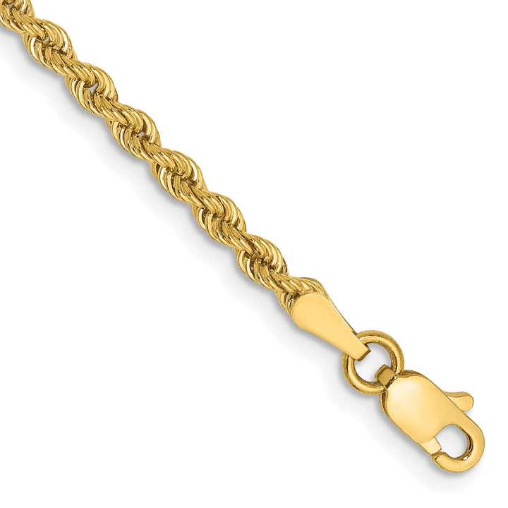 10K Yellow Gold 2.5mm Regular Rope Chain Bracelet
