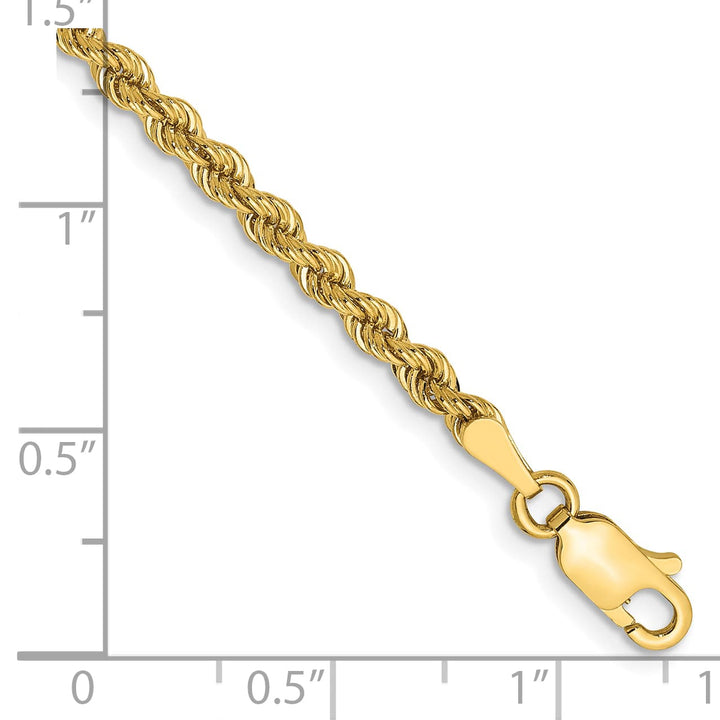 10K Yellow Gold 2.75mm Regular Rope Chain Bracelet