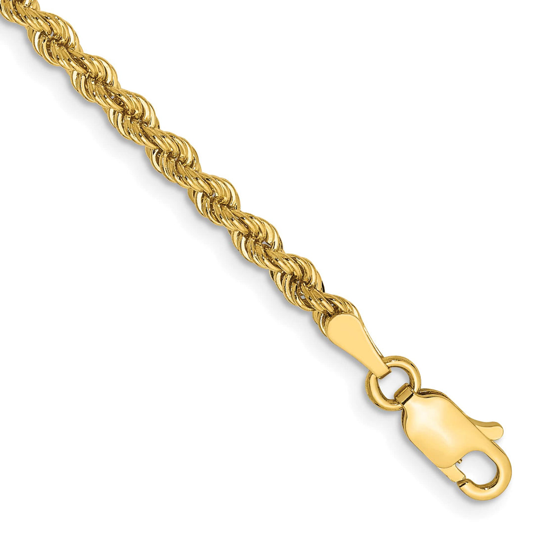 10K Yellow Gold 2.75mm Regular Rope Chain Bracelet