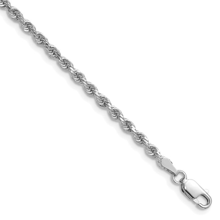 10K White Gold 2.75mm D.C. Rope Chain