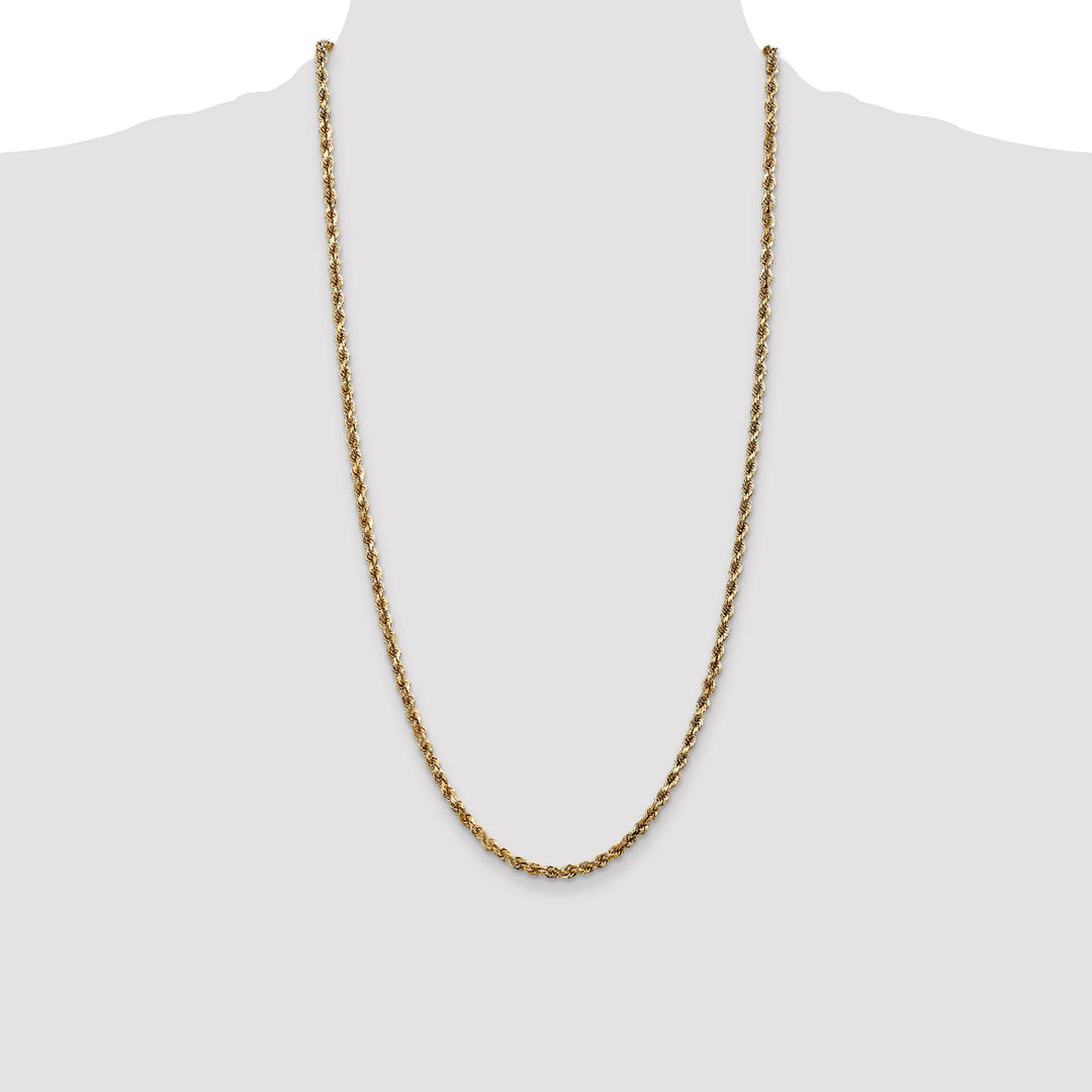 10K Yellow Gold 3.5mm D.C. Rope Chain