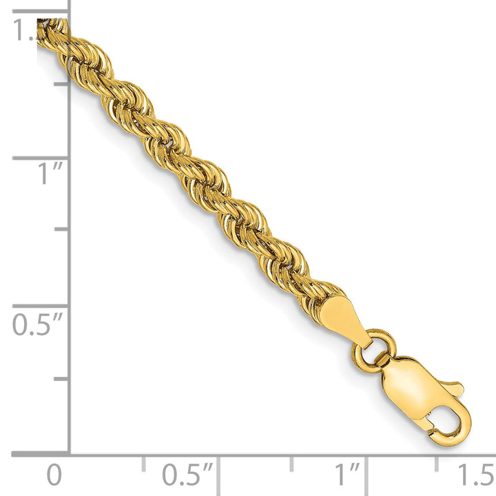 10K Yellow Gold 3.65mm Regular Rope Chain Bracelet