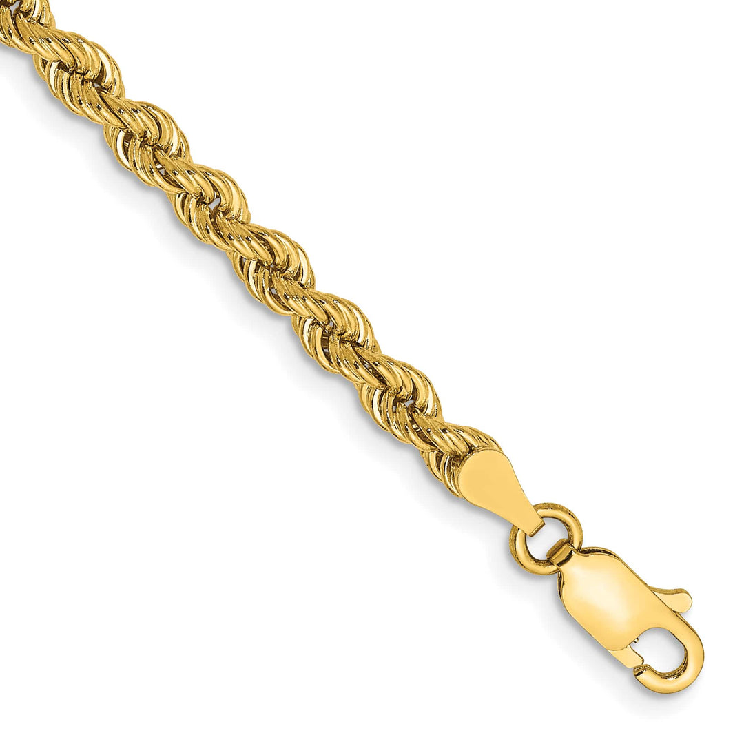 10K Yellow Gold 3.65mm Regular Rope Chain Anklet