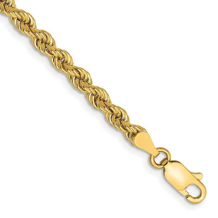 10K Yellow Gold 3.65mm Regular Rope Chain Bracelet