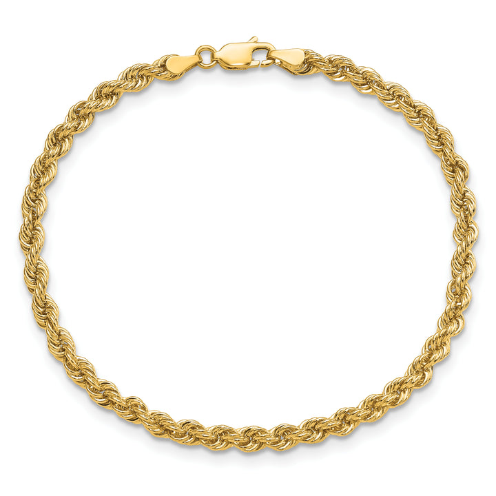 10K Yellow Gold 4mm Regular Rope Chain Anklet