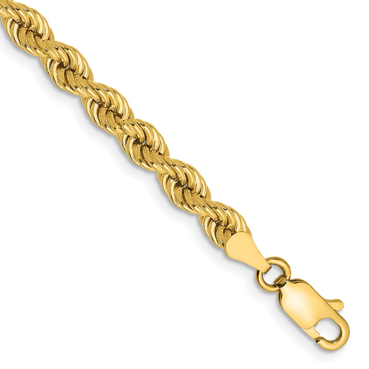 10K Yellow Gold 4mm Regular Rope Chain Anklet