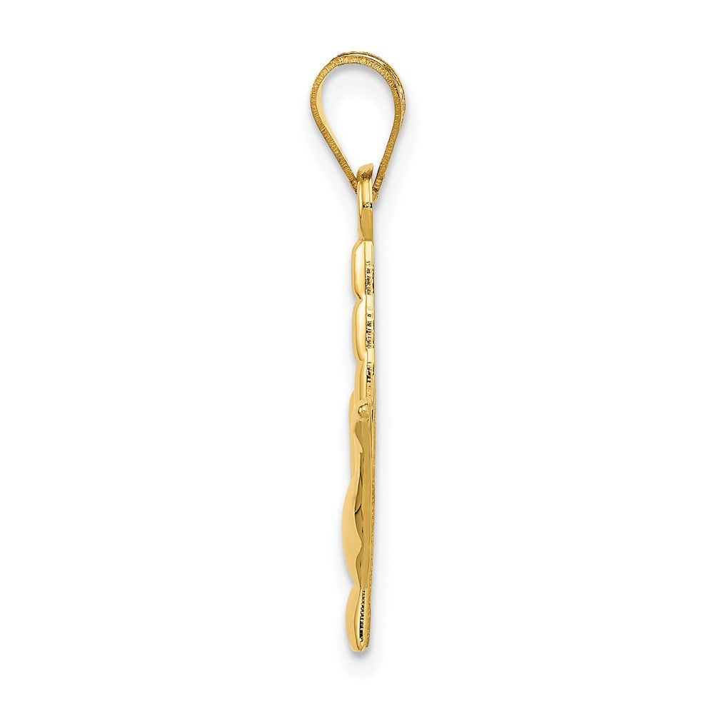 Lovely Rita's Pendants & Charms 10K Yellow Gold Polished Medium I Love You Hand / Sign Language Charm